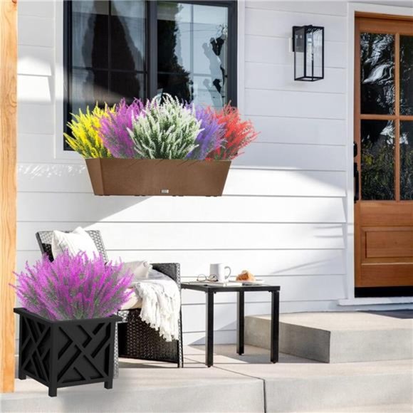 12 Bundles Artificial Lavender Flowers Outdoor UV Resistant Fake Flowers(Purple) - Picture 3 of 7